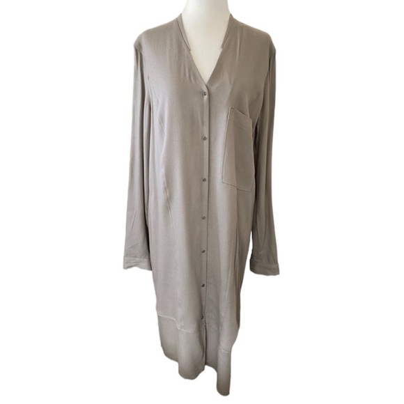 Helmut Lang Wool Button Down Long Sleeve Shirt Dress Size 10 - Picture 1 of 12
